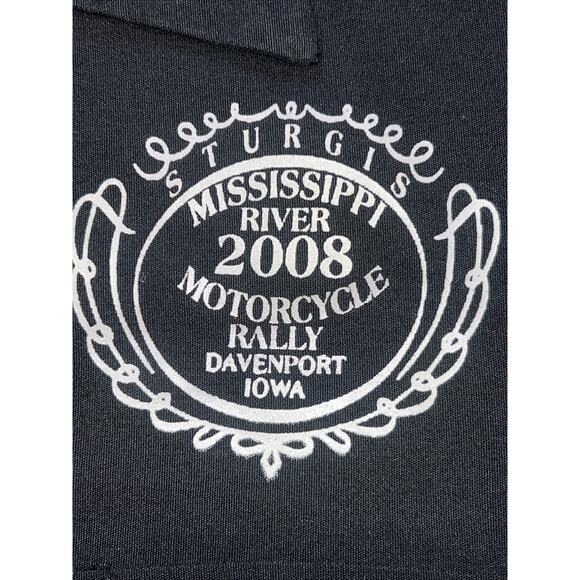 Red KAP 2008 Sturgis Biker Black Short Sleeve Button Up Shirt Men's Sz Large - Picture 3 of 9